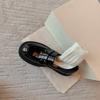 Sheepskin Version~ Fashionable Leather British Round Head Small Thick Sole Heightening Small Leather Shoes Women's Leather Muffin Single Shoes