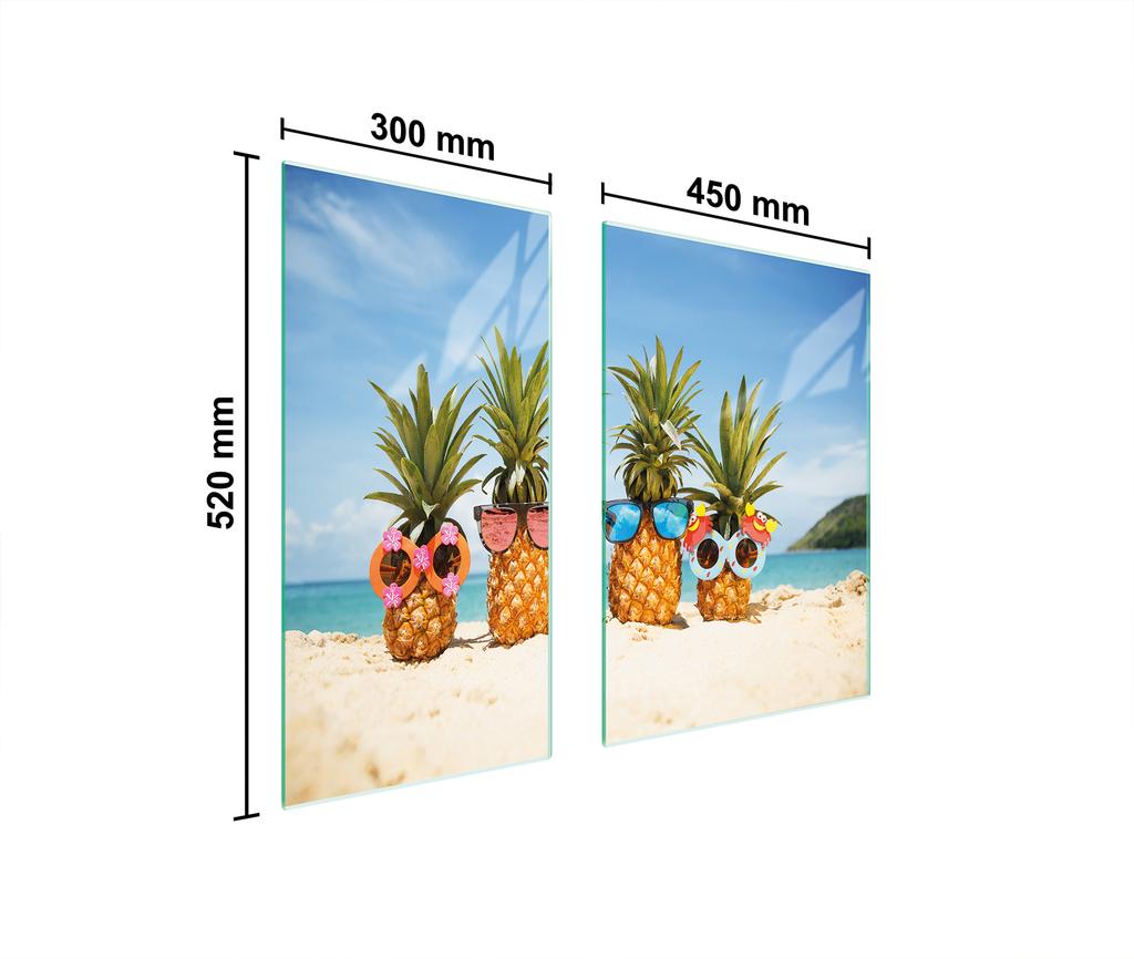 SZKLANA PŁYTA OCHRONNA DESKA 75x52 ANANAS