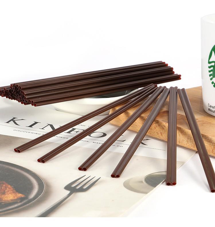 Type B Disposable Double-Hole Stirrer Straws, Individually Wrapped, 18CM Long, 500 Count/Bag