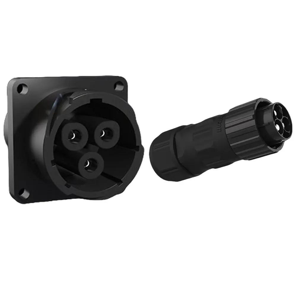 3-Pin 80A 600V Aviation Connector IP67 Waterproof, Oxidation-Retardant Flame-Retardant Energy Storage Power Supply Output/Input