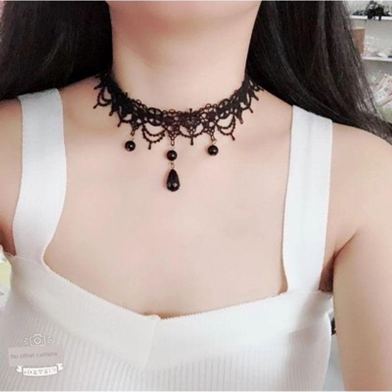 Black Lace Clavicle Chain Female Elegant Neck Accessories