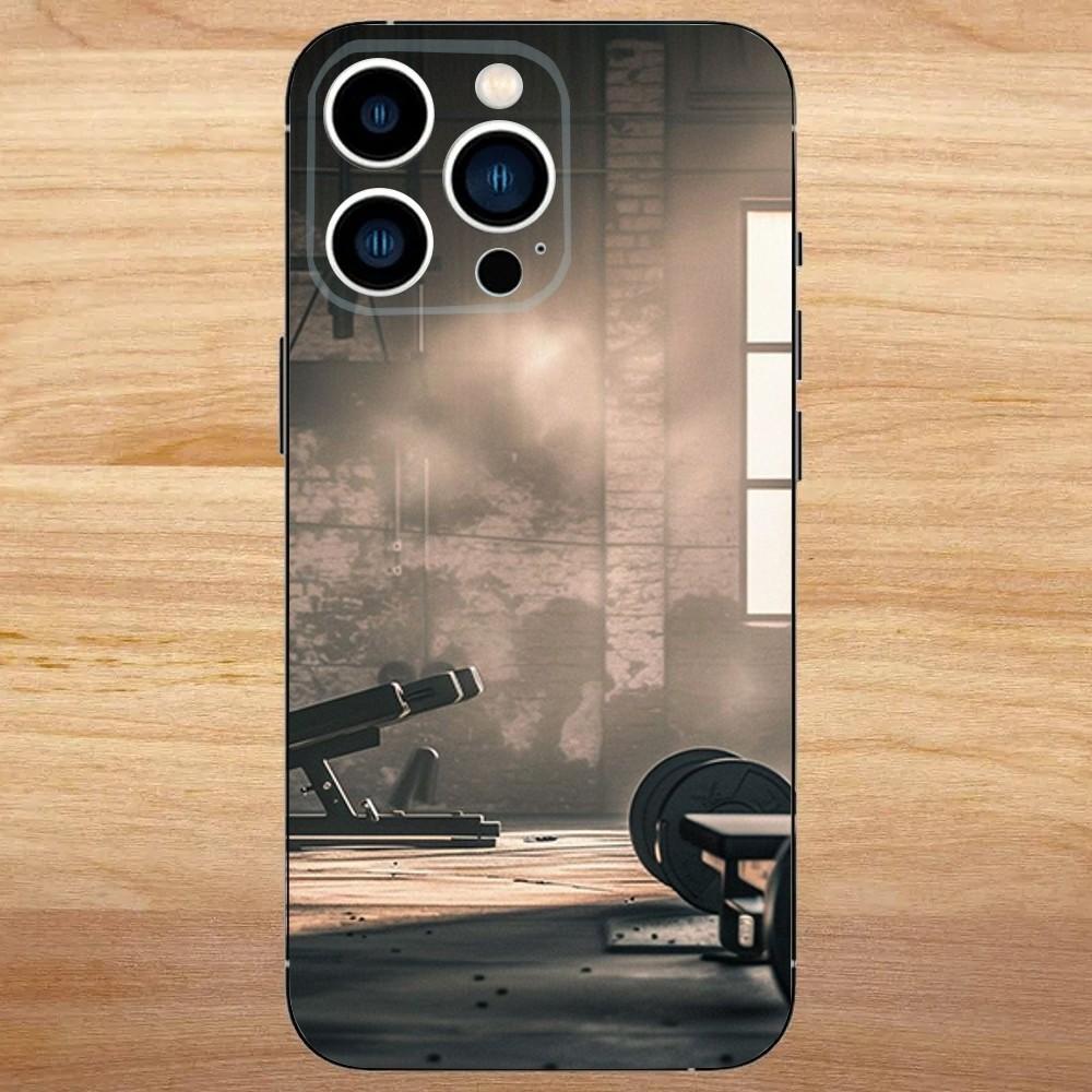 Gym Fitness Bodybuilding Phone Case For iPhone 16,15,14,13,12,11,Mini,Pro,SE,MAX White Matte Shockproof Cover