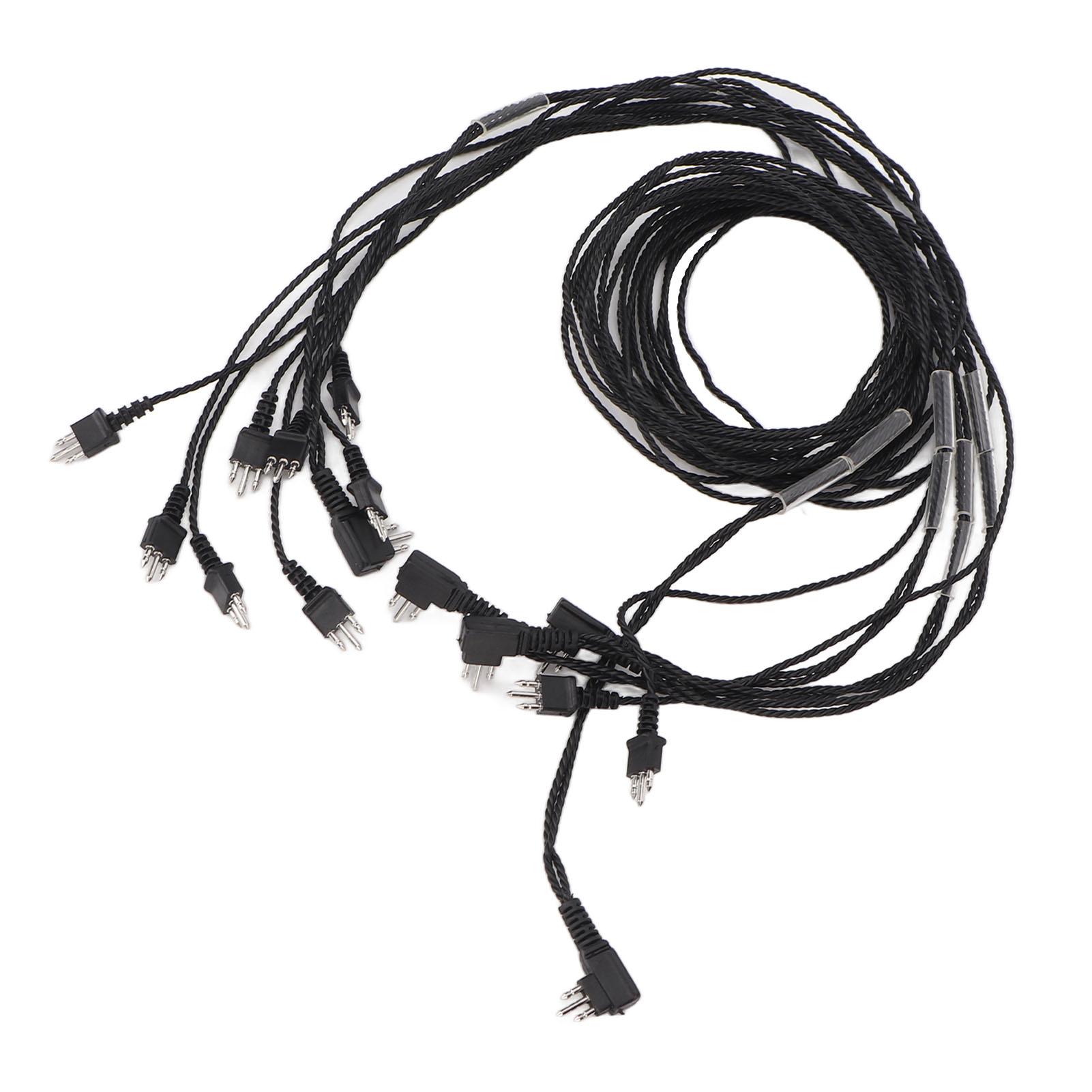 

5PCS 3pin Hearing Aids Receiver Cable Heat Resistant Stable Sound Transmission Hearing Aids Receiver Cord Black 29.5in