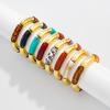 Retro Smudged Resin Bamboo Elastic Bracelet, Fashionable Metal Elbow Leopard Print Bracelet Bracelet.