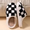 Fashion Fashion Mixed Color Plaid Cotton Slippers Women Comfort Soft Sole Plush Home Slides Woman 2025 Indoor Non Slip Fluffy Slippers