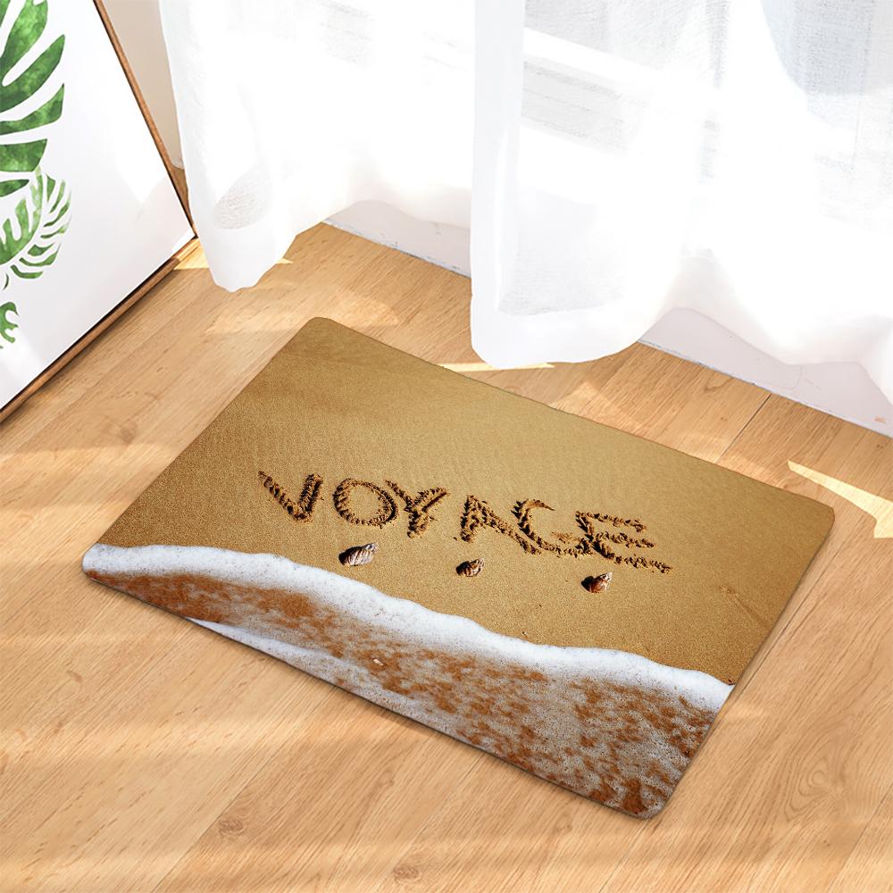 3D Printing Sea Beach Shell landscape Toilet Non-Slip Mat Bath Rugs Toilet Bath Rug Accessories for Bathroom Decor
