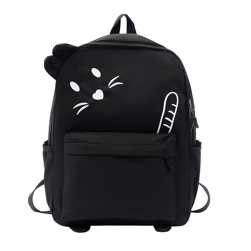 New Design Cute Cartoon Female Backpacks Mochila Lightweight Nylon Large Capacity Girls School Bags Bookbag Daypack for Travel чёрный