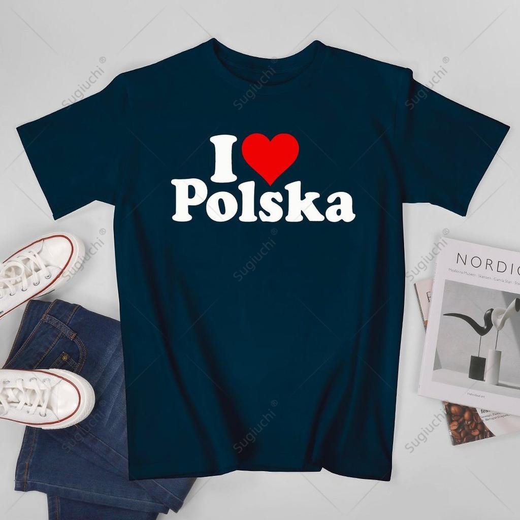 Unisex Unisex Ich liebe Polen Polska Ich liebe Polen Polnisches T-Shirt T-Shirts WoUnisex Jungen 100% Baumwolle T-Shirt