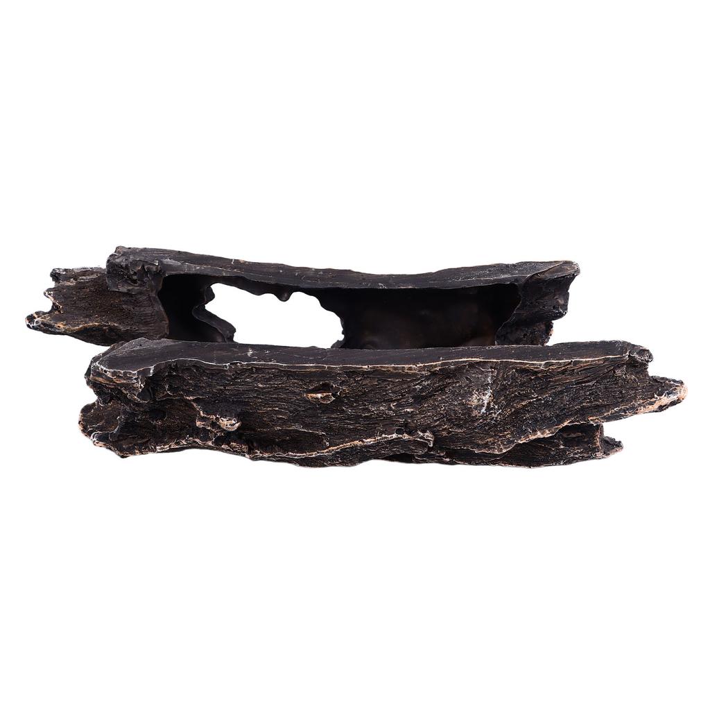 Bark Aquarium Decoration Hiding Place Resin Hollow Trunk Hideout Aquarium Ornament for Reptiles