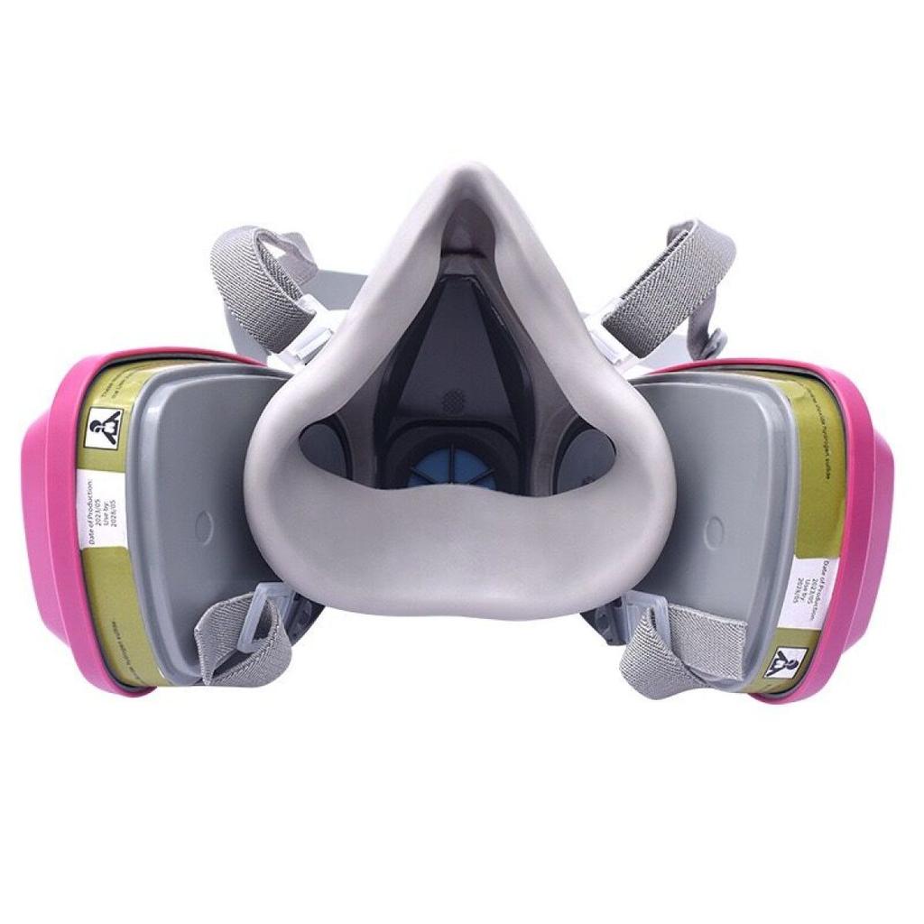 Mască respiratorie cu filtre, mască de gaz reutilizabilă, mască respiratorie cu jumătate de față pentru substanțe chimice, mască de praf pentru prelucrarea lemnului, vopsea pulverizată, sudare, construcție