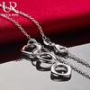 925 Sterling Silver Round Pendant Necklace Fashionable Wedding Jewelry