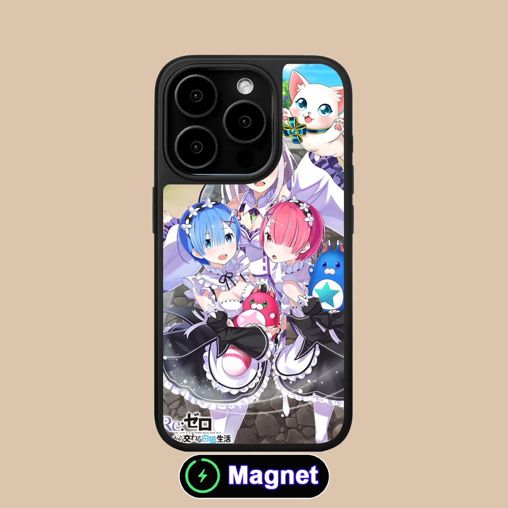 ReZero Rem Ram Matte Surface Magsafe Mobile Phone Case for iPhone 17 16 15 14 13 12 11 Air Pro Max Plus Colorful Cover