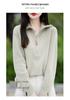 Women's Half-Zip Lapel Sweater - Autumn/Winter 2025 Loose Pure Color Knit Pullover