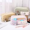 Simple Large Capacity Student Pencil Case Multi-Layer Flip Style Cute Pencil Pouch Ins Canvas Gel Pen Organizer Kids