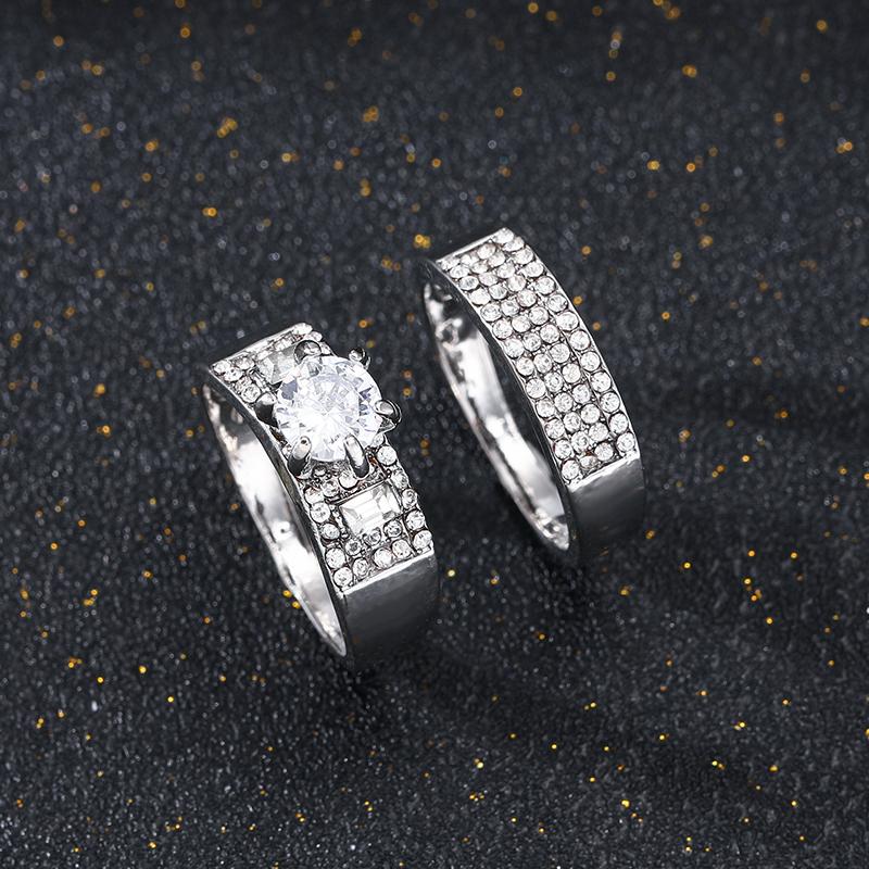 Luxury Fashion Elegant Crystal Female Zircon Wedding Ring Set Fashion  Color Simple Accessories Jewelry Rings For Woman