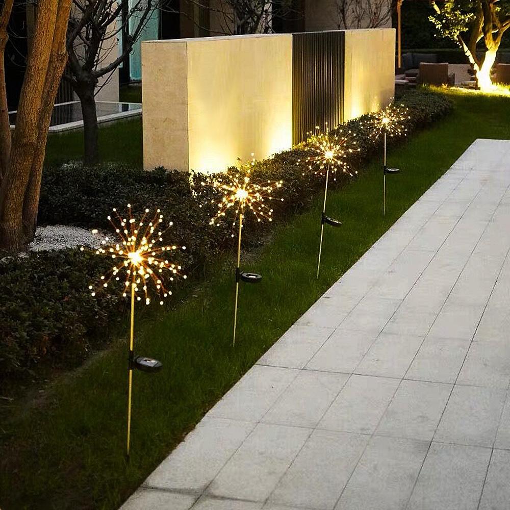 1pcs LED Solar Firework Lights Waterproof DIY Flash String Light 90 /150leds For Ourdoor Garden Landscape Holiday Christmas Lights