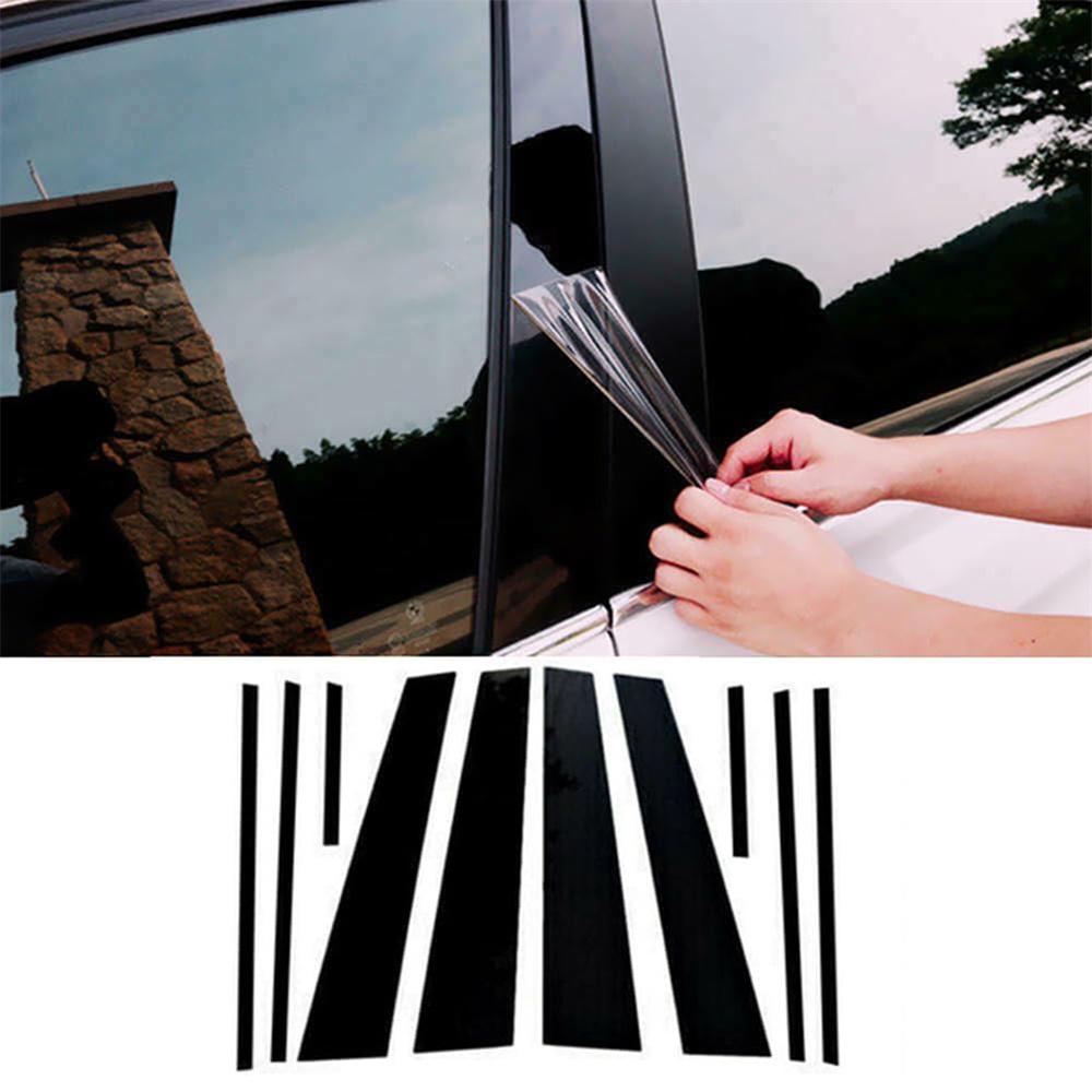 10pcs Glossy Black Pillar Posts Door Window Cover Trim For TOYOTA RAV4 2019-2023