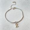 JXJ Jewelry 18k Gold Plated Stainless Steel Letter Pendant Knot Style Trendy Charm Bracelet for Anniversaries