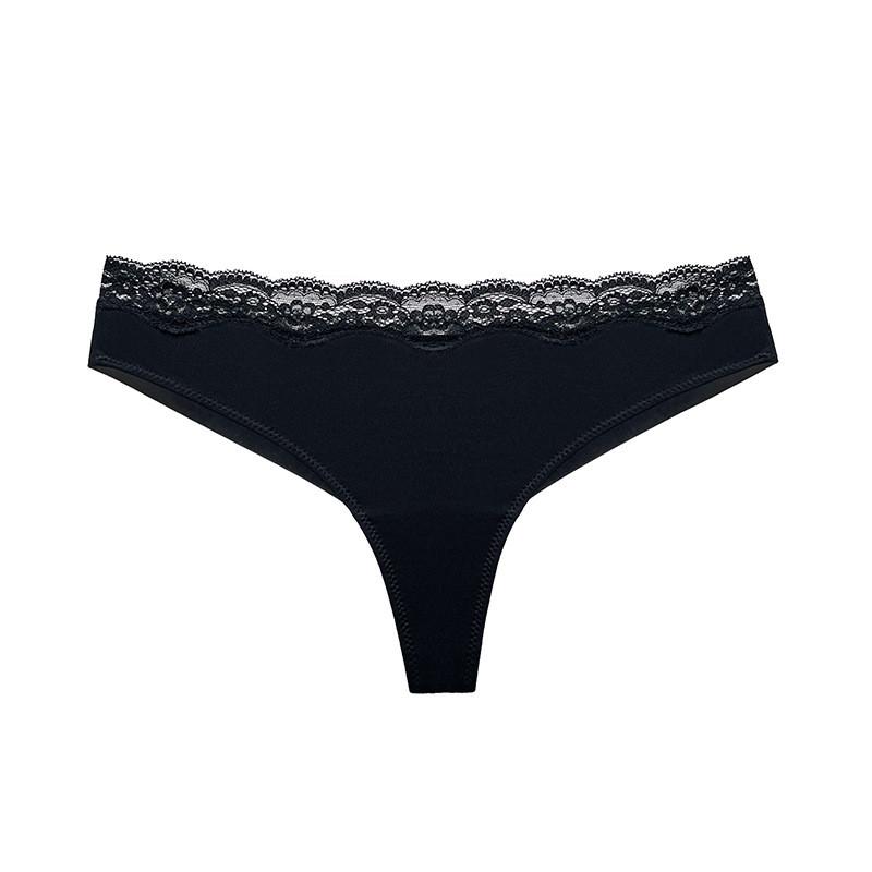 Women's Modal Cotton Blend Thongs, Soft Seamless Lace Tanga Underwear, Comfortable for Yoga Sports Daily Wear