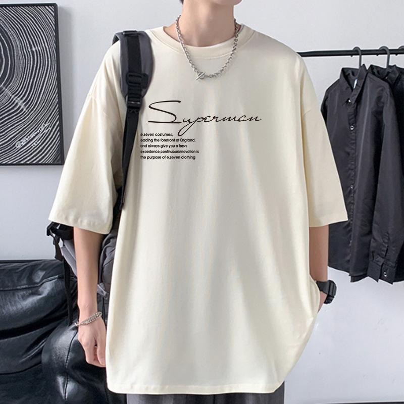 Men's Oversized Drop Shoulder T-Shirt 100% Cotton Streetwear Loose Tee