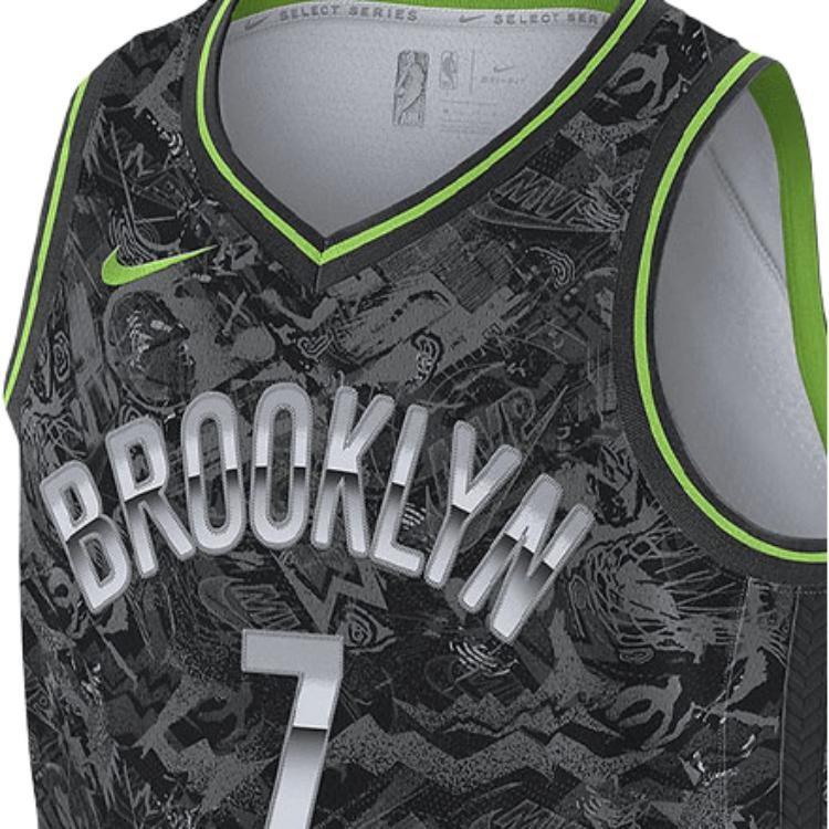 Nike NBA Kevin Durant Select Décontracté Sport Basket-ball Débardeur Brooklyn Nets 7 Noir Gris Noirgris Homme DA6954-073