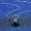 Prawdziwy naszyjnik z diamentem moissanitowym 0,5 CT Srebro próby 925 Naszyjnik z wisiorkiem w kształcie girlandy Biżuteria dla kobiet Dziewcząt Prezent obietnicy
