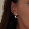 Gold-plated classic hoop earrings, silver clasp earrings, size M