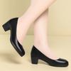 Stewardess Work Shoes Black Women's Leather Shoes Thick Heel Work Women's Shoes Soft Sole Comfortable Career Interview Shoes