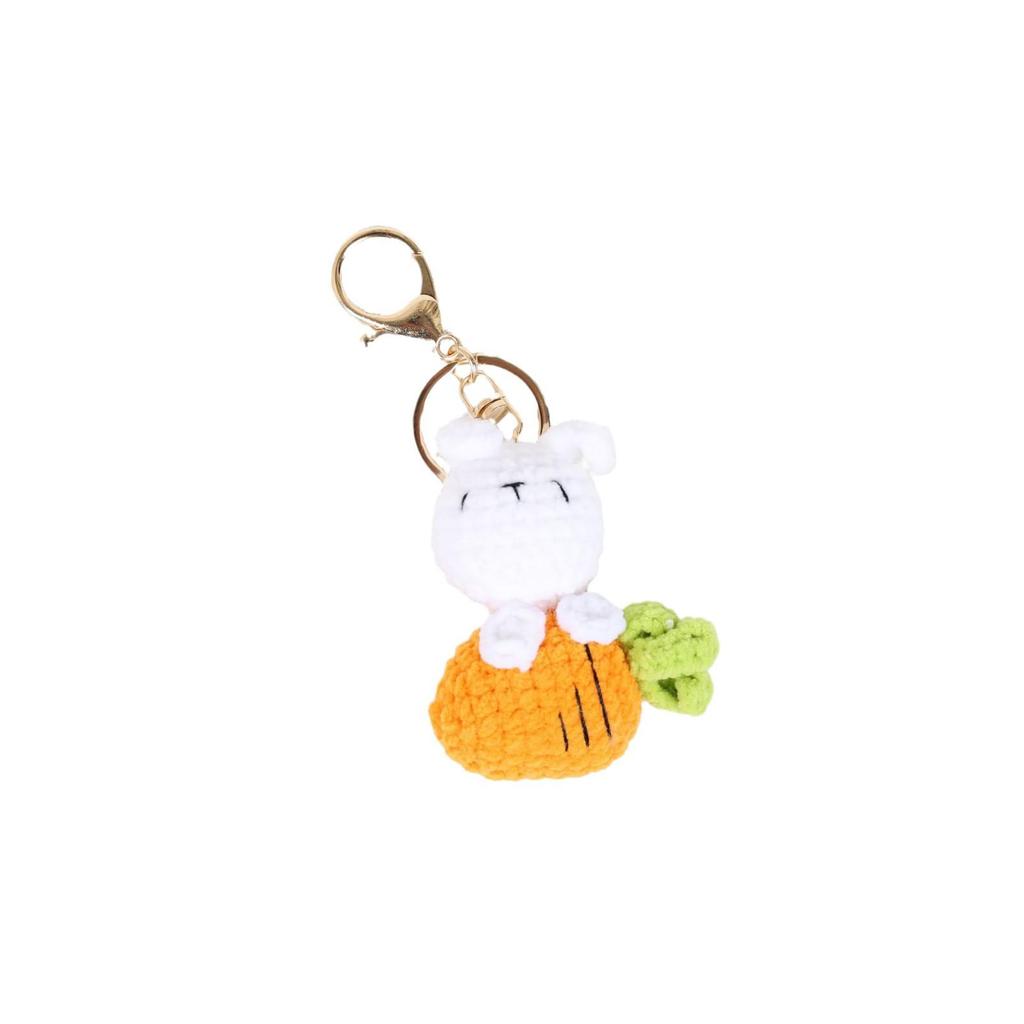 Fruit Rabbit Keychain Plush - Cute Watermelon, Lemon, Carrot, Pear & Strawberry Charms for Kids' Bags