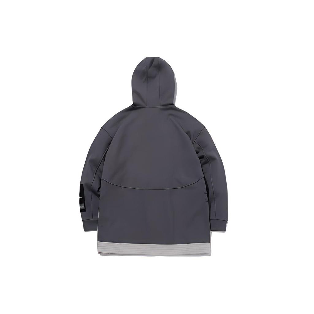 Li Ning Sweatshirts Men's Dark Gray Purple Hooded Moderate Regular AWDQ933-2