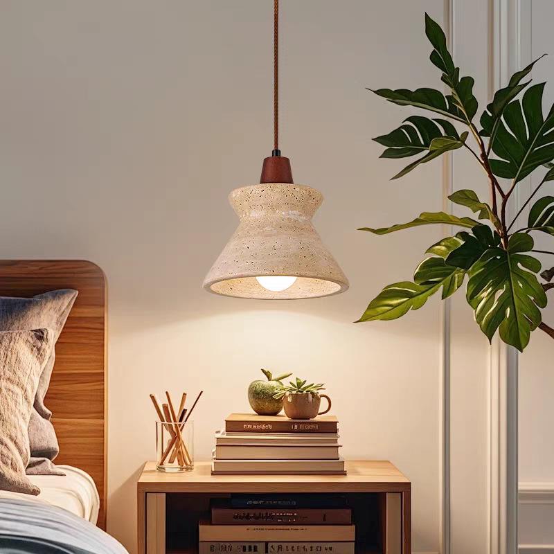 Japanese Wabi-Sabi Travertine Pendant Light for Homestay, Restaurant, or Master Bedroom
