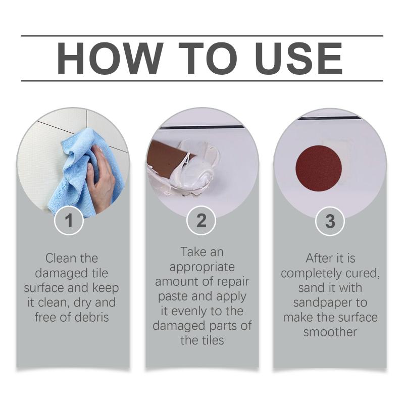 Porcelain Repair Pates Ceramic Bath Basin Fix Filler Tub Tile Repair 100G Tile Repair Agent Glue Marble Floor Tile Pit Repair