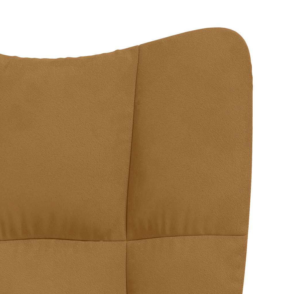 Vidaxl Armchair, Brown, Upholstered In Velvet