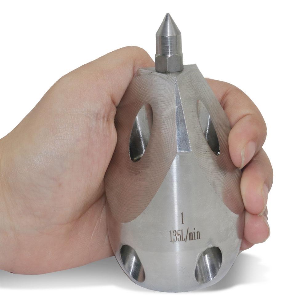 1 Pcs High-pressure Stainless Steel Puncture Nozzle Nozzle Cleaning And Dredging Vehicle Specific Universal Rotary Ceramic Nozzl