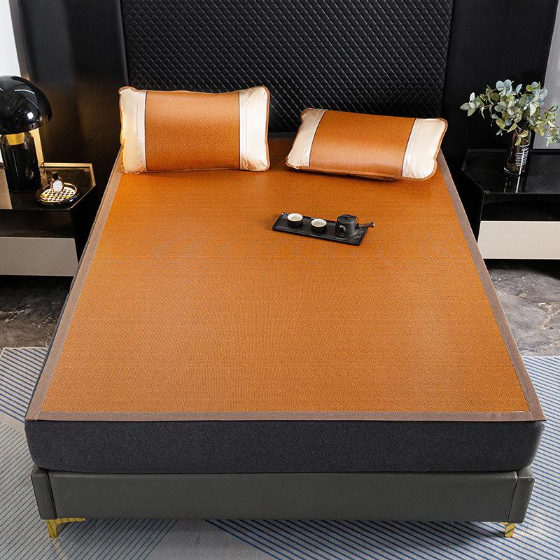 Double-Sided Ice Silk & Bamboo Summer Mat - Foldable, Soft, Dual-Purpose for Dorms 60x120cm Single Mat 500g