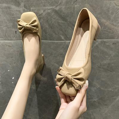 Bow Light Mouth Single Shoes Female 2025 Spring and Autumn Soft Sole Gentle Fairy Wind Super Soft Lazy Shoes