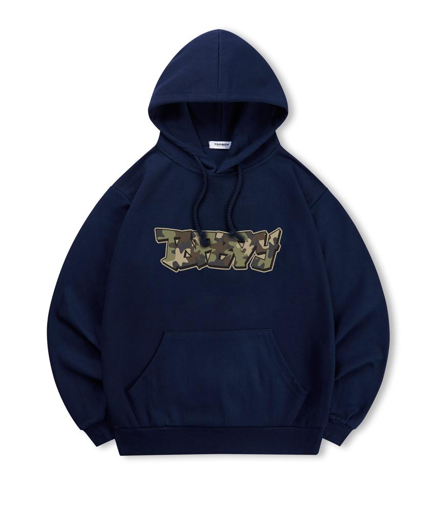 [Non-Fleece Or Fleece] Camo Vibe Print Hooded Sweatshirt (Type B)
