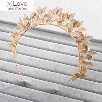 Vintage Handgemachtes Blattgold Haarband Für Frauen Tiara Hochzeit Kopfschmuck Haarschmuck Braut Stirn Haarschmuck Kopfschmuck