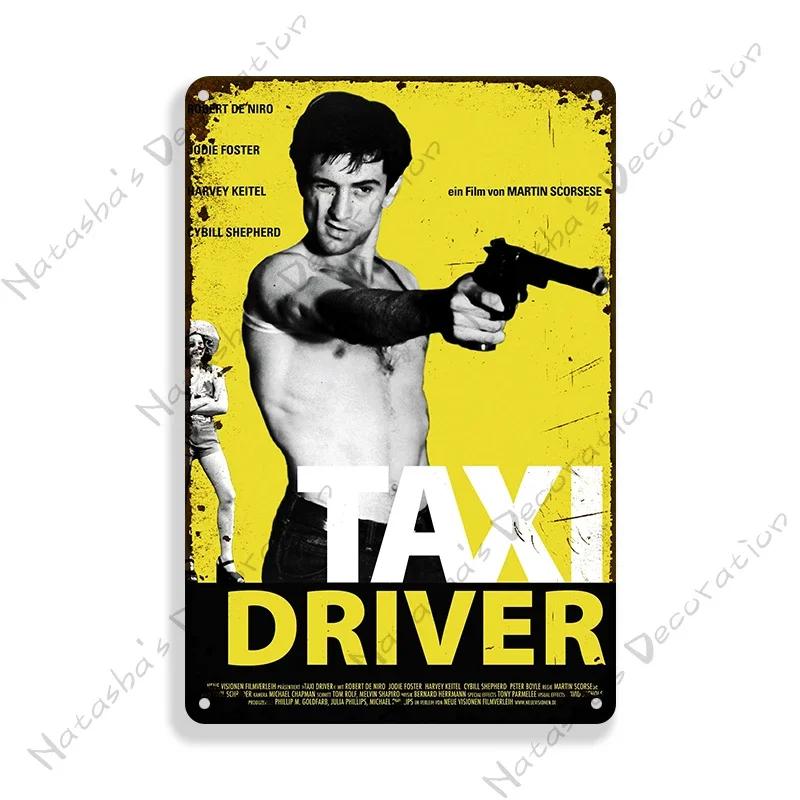 Taxi Driver Klassiker Film Metallschild Retro Metall Blechschild Vintage Poster Bar Garage Metallschilder Industrielle Deko Wandplatte
