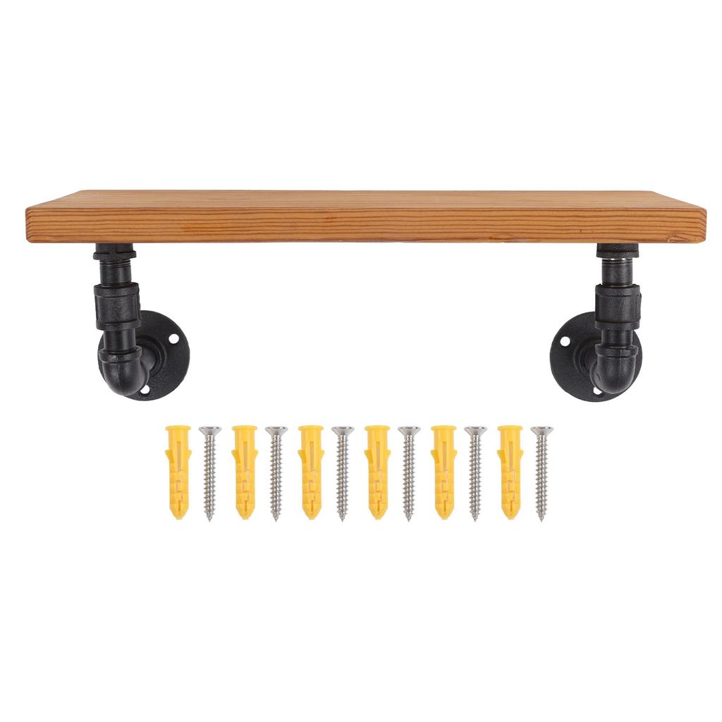 Wall Mounted Shelf Solid Wood Board Wrought Iron Pipe Retro Floating Shelves Wall Shelf for Home
