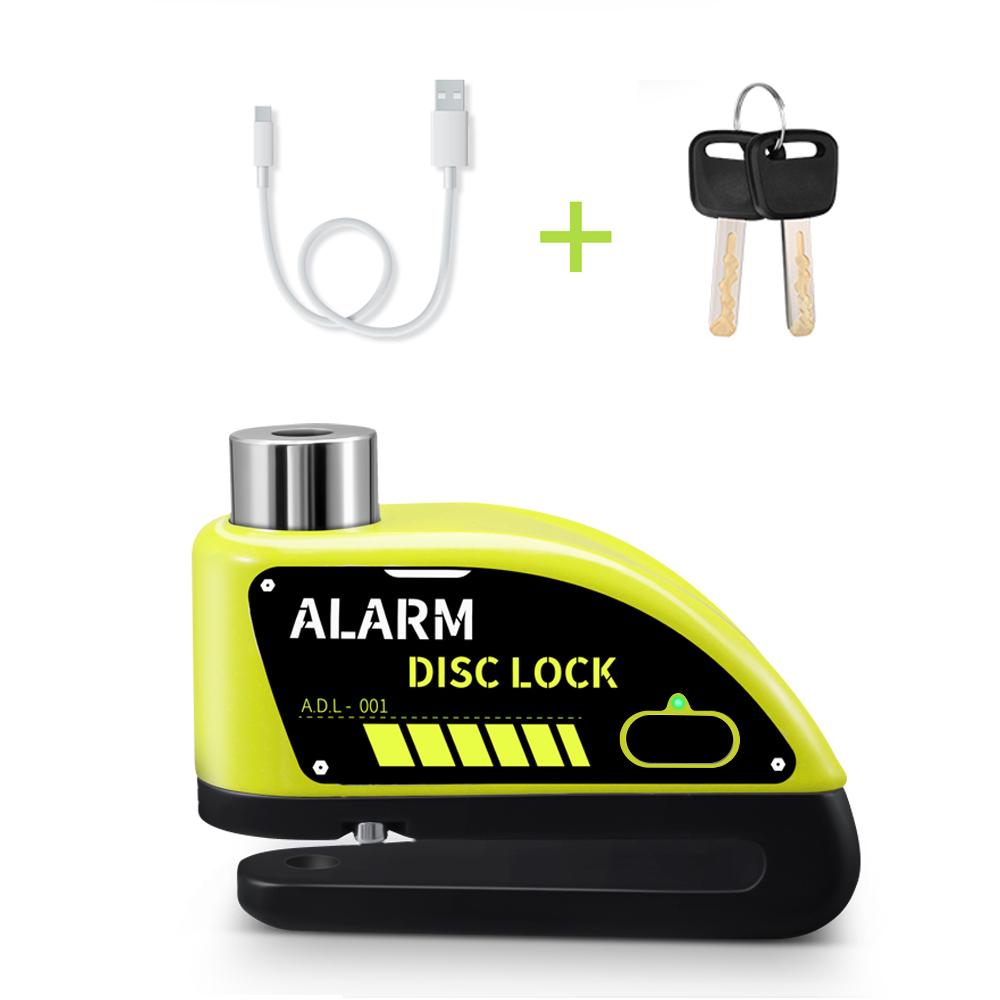 New Bike Motorcycle Alarm Disc Brake Lock 120dB Rechargeable Bicycle Moto Anti theft Alarm System Motorbike Accessories