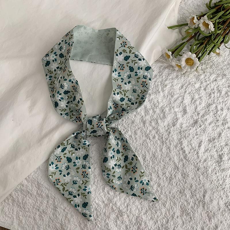 Silk Scarf, Long Strip, High-end New Multi-purpose Scarf, Pastoral Headband, Hair Ribbon Tied, Bag, Ribbon Decorative Belt.