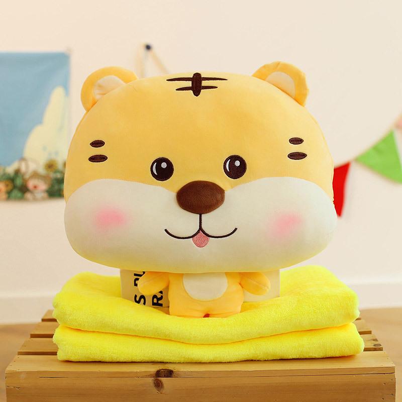 Cartoon Throw Pillow Quilt Dual-Purpose Pillow Folding Air Conditioner Blanket Car Cushion Pillow Three-In-One Office Nap Pillow