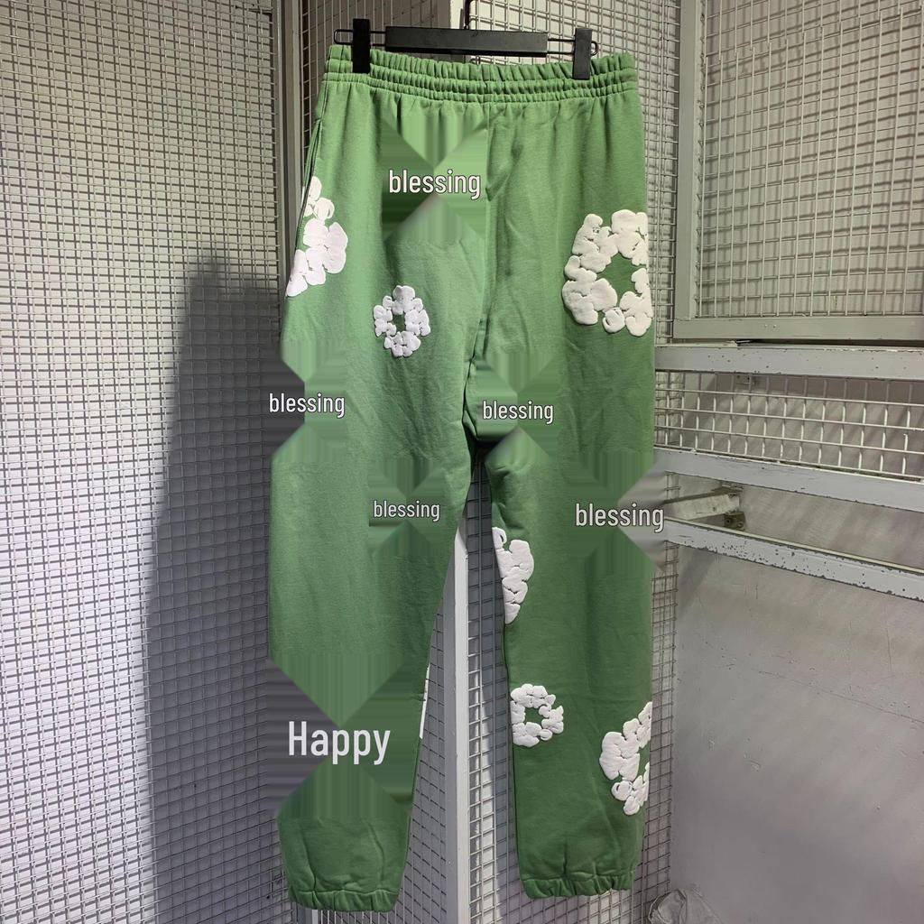 Denim Cottonwood Streetwear Sweatshirt & Hoodie Set: Cuffed Casual Trend for Men & Women