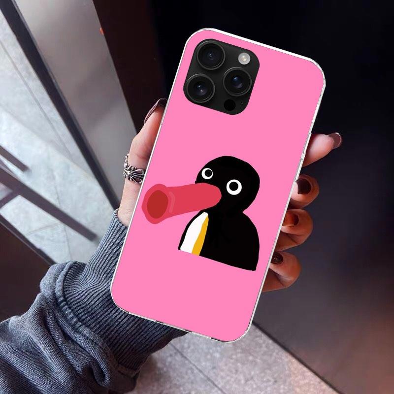 Cartoon P-Pingu Penguin Phone Case For iPhone 17 Air 16 15 Pro Max 14 Plus 13 Mini 12 11 Cover 7 8 SE Silicone Shell Print Funda