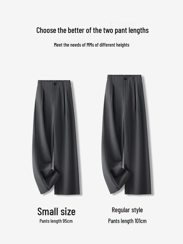 Dámské šedé kalhoty s širokými nohavicemi, s vysokým pasem, splývavé, délka až na zem, jaro a podzim 2025