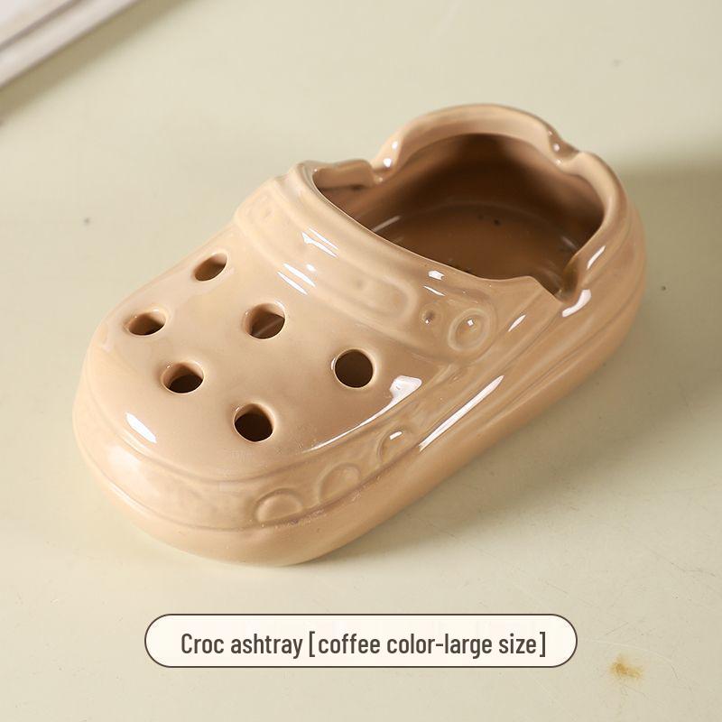 Trendy Anti-Fly Ceramic Desktop Ashtray for Office & Home Decor