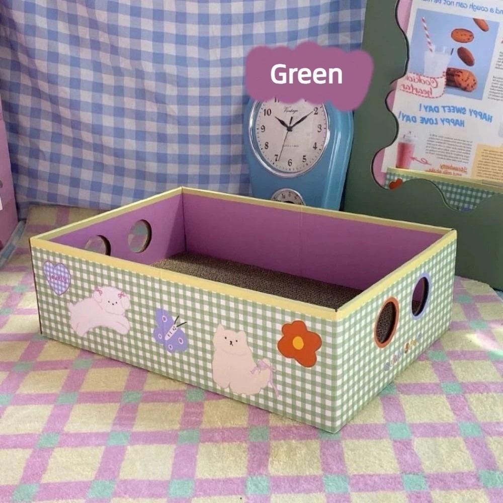 Großes Katzenpapphaus Wellpappe Katzenkratzbrett Möbelschutz