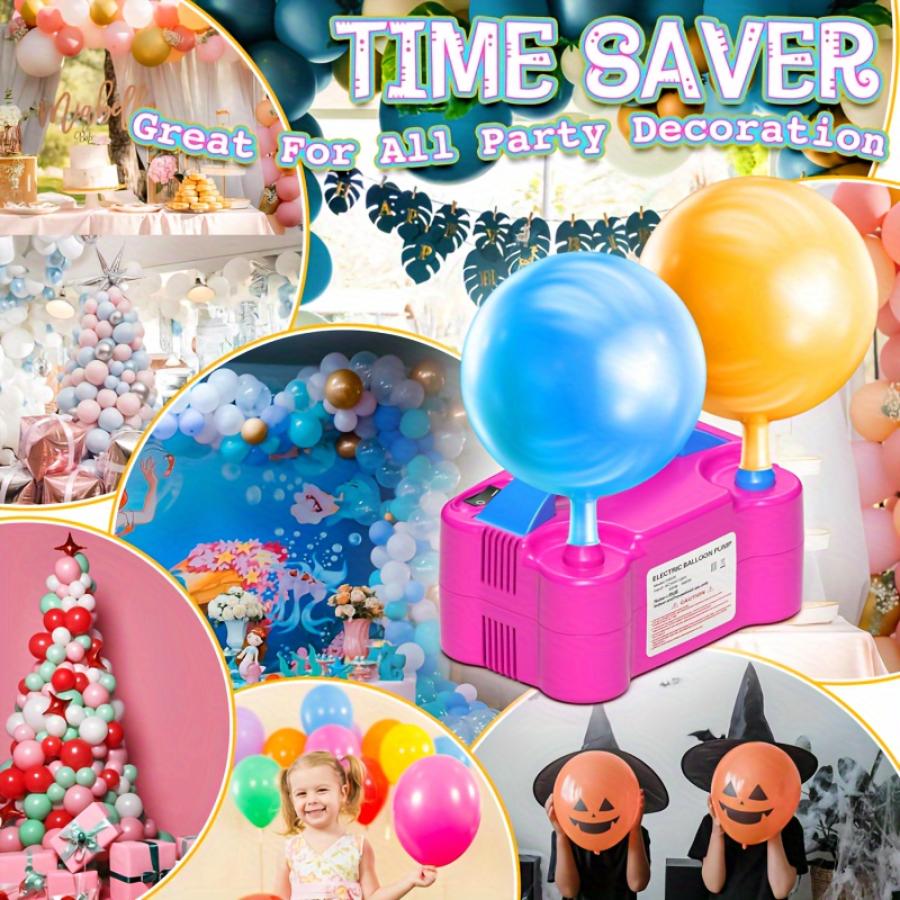 

Электрический портативный насос для надувных воздушных шаров с двумя насадками, надувной для украшения вечеринки [600 Вт, розово-красный] Подарок на Хэллоуин, Рождество EU Plug розы красного