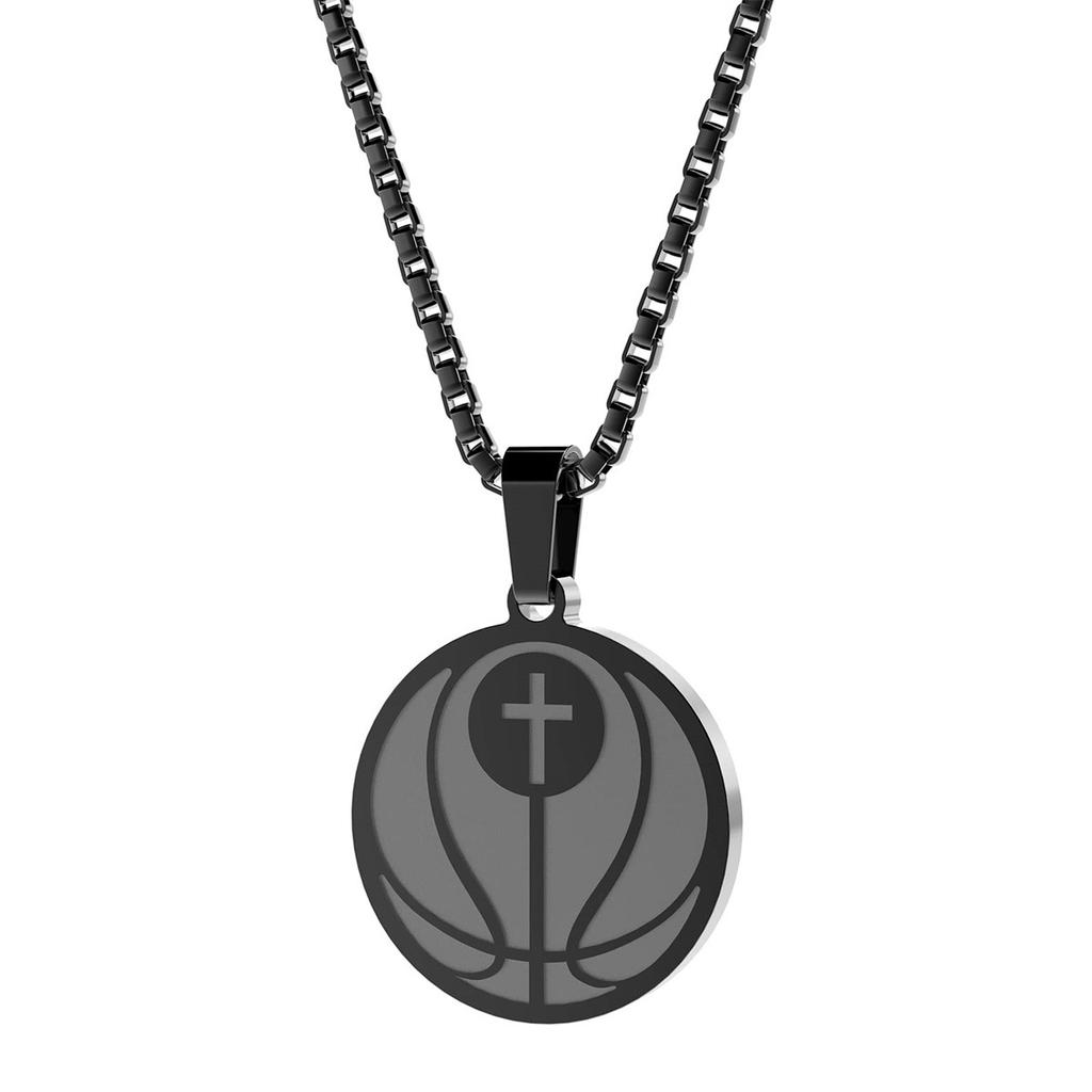 Round Card Sports Style Pendant Necklace Basketball Baseball Men's and Women's Sports